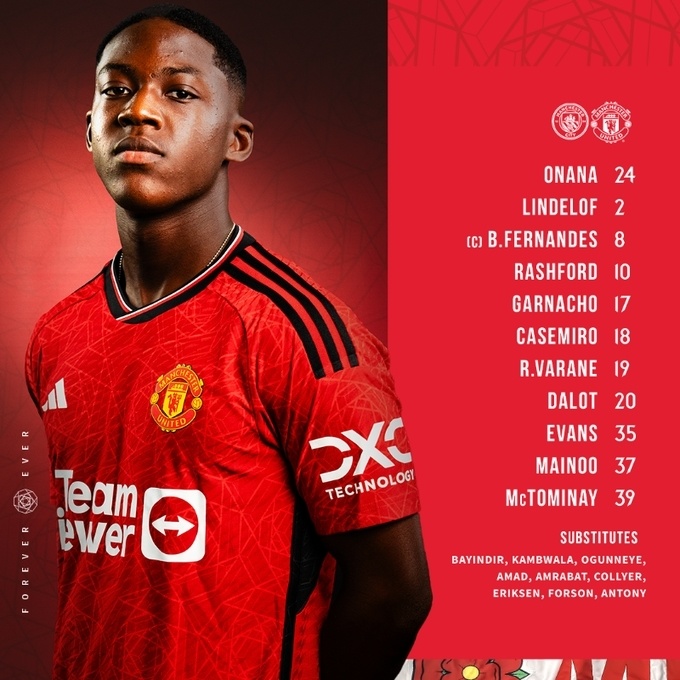 英超曼市德比首发哈兰德pk拉什福德德布劳内b费埃文斯先发