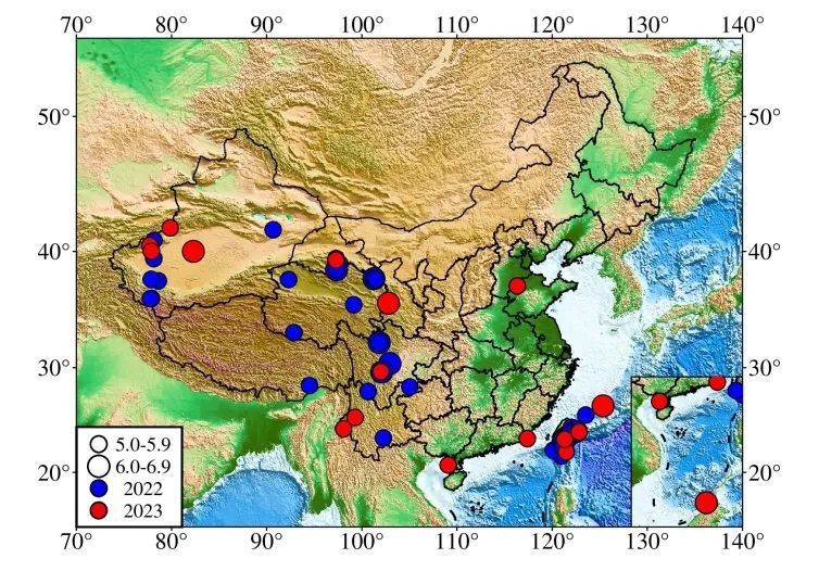 2級地震,為當年大陸地區最大地震.