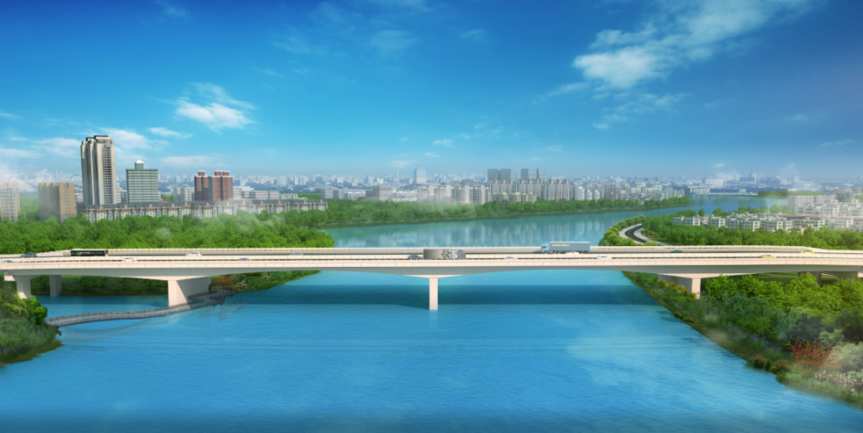 新雁塔大桥效果图雁塔大桥重建工程建设将进一步改善国道g324线增江