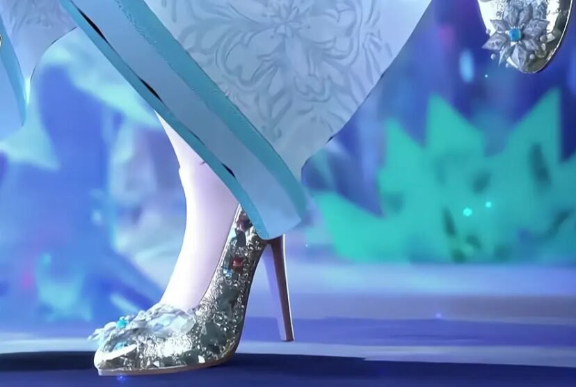 与冰公主的鞋子作为对比的话就显得有点老气了,毕竟是银尘的整体配色