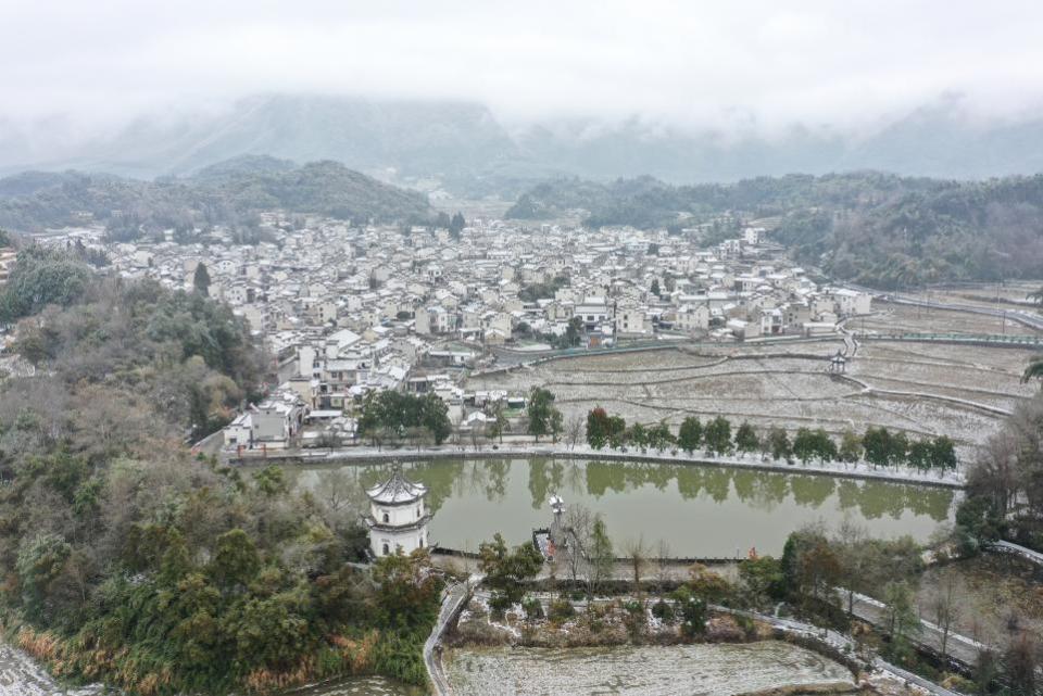 宣城旌德银装素裹山村美