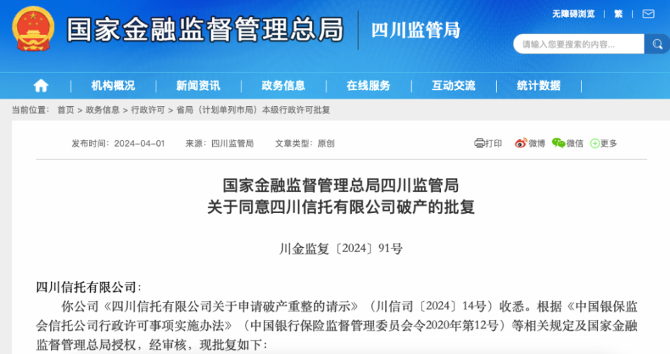 四川信托大结局,投资者兑付比例4-8折_腾讯新闻