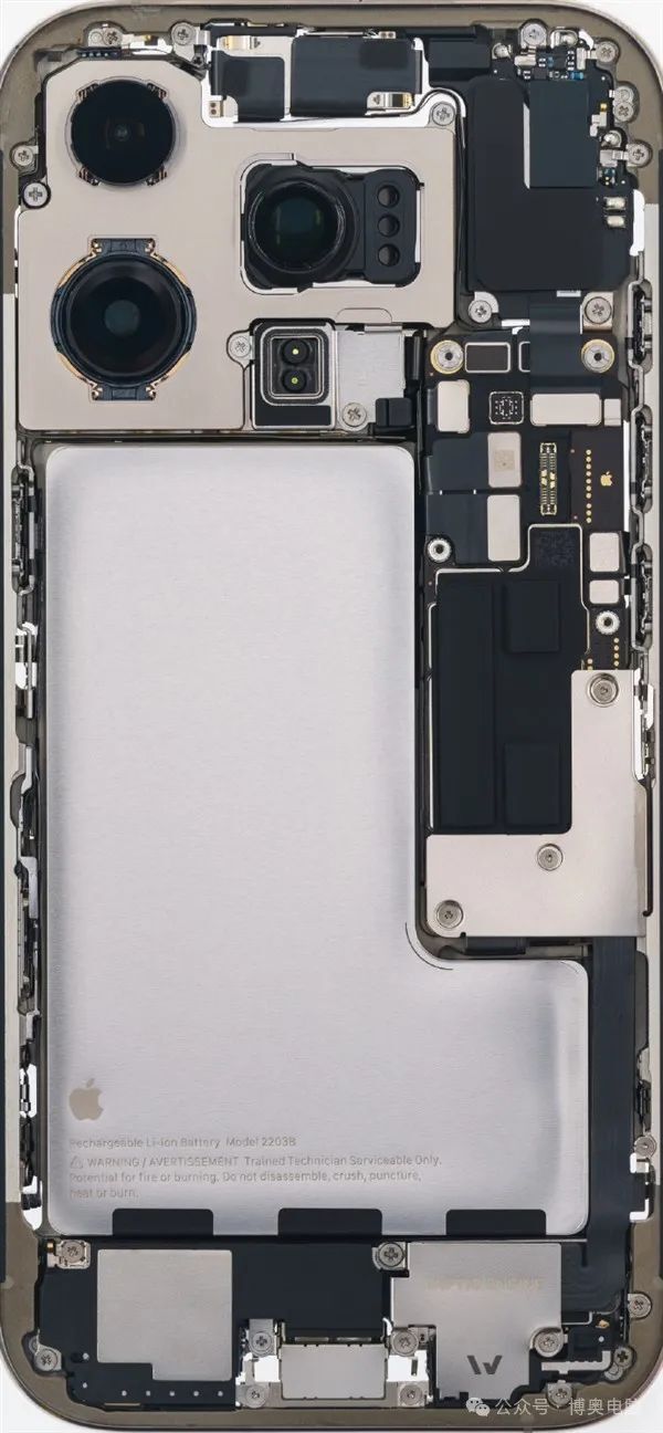 iphone 16 pro钢壳电池拆解:内部揭秘