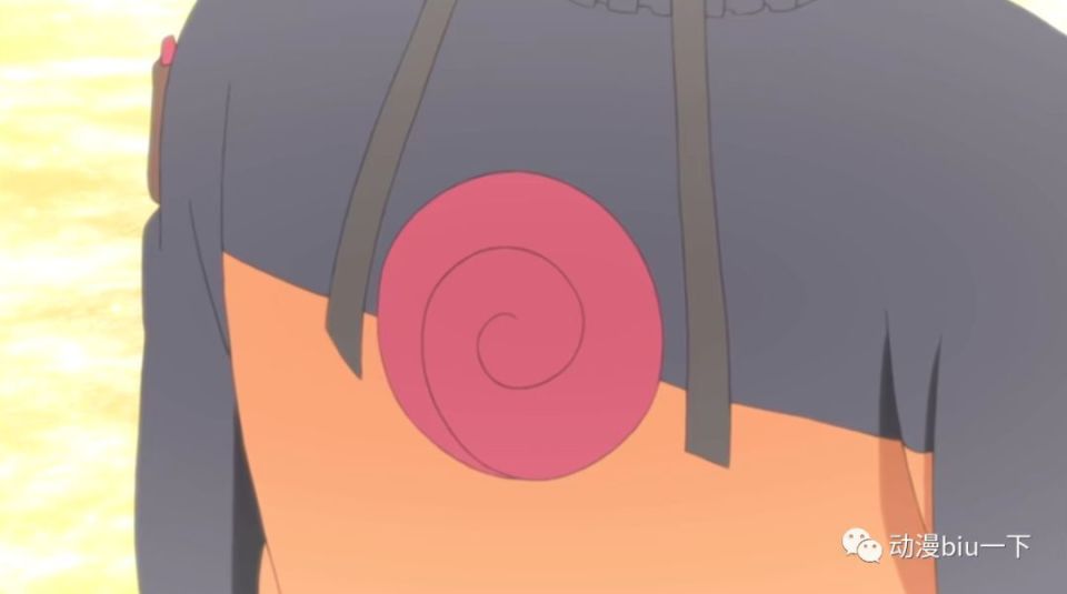 而我们仔细观察的话会发现,涡潮村也就是漩涡一族的族徽就是一个红色