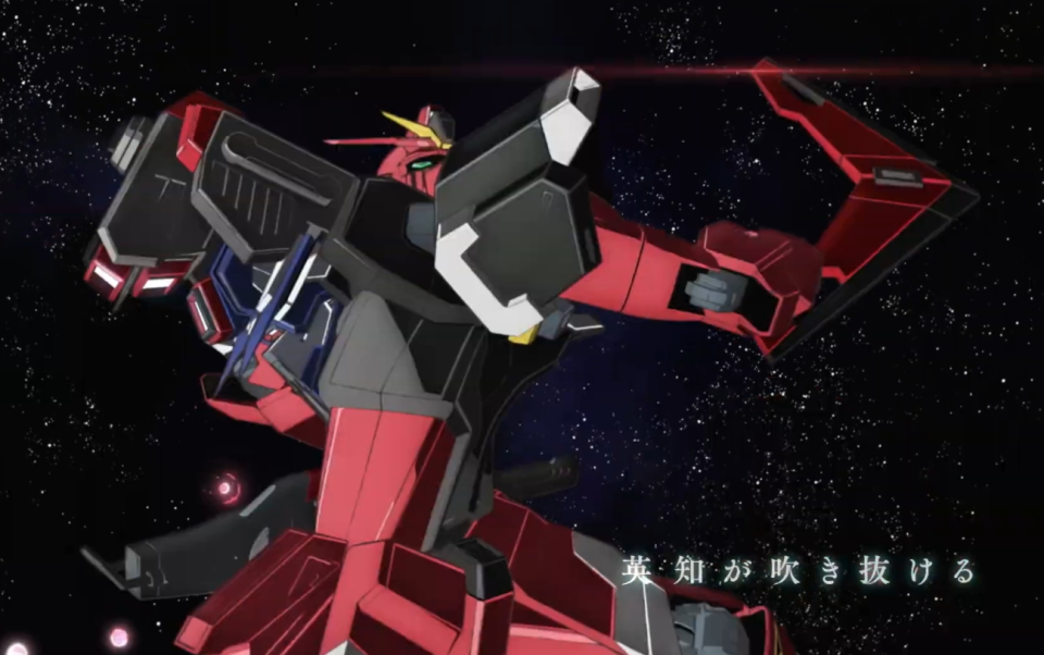 高达seed剧场版最终战部分战斗画面:帅气十足的拂晓和命运高达二式