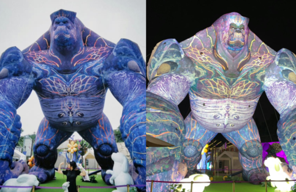 斗罗大陆五周年嘉年华来袭,泰坦巨猿被一比一真人化,七怪等身人偶惨不