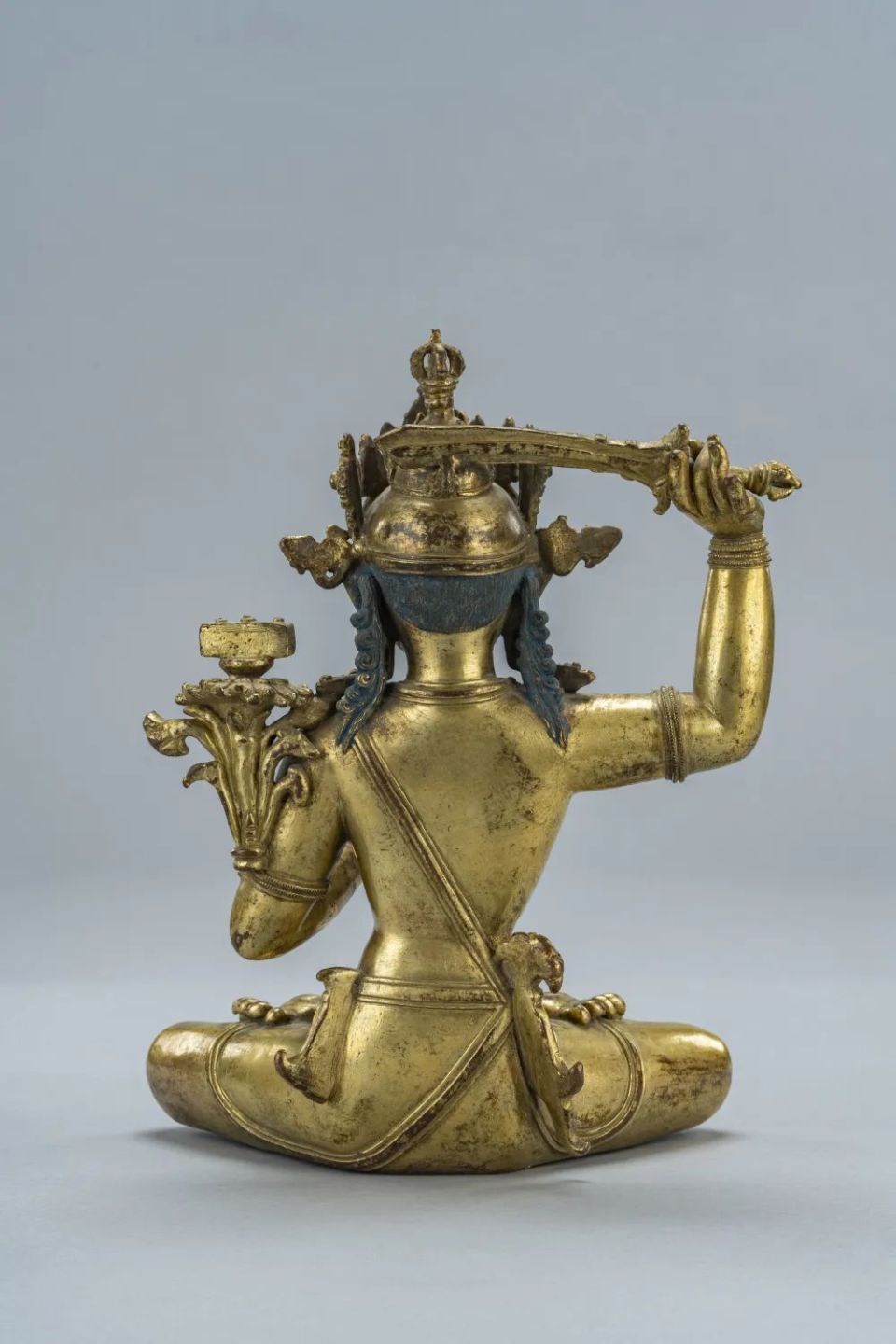 克利夫兰艺术博物馆藏铜鎏金白文殊菩萨立像15世纪尼泊尔克利夫兰艺