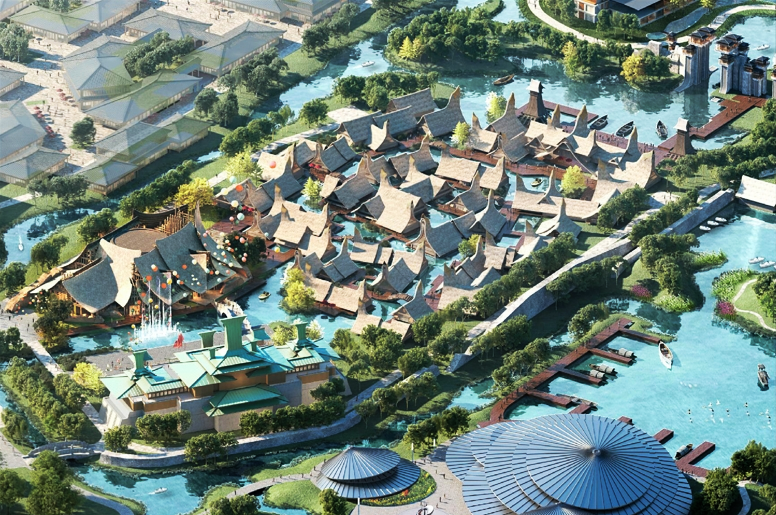 魂牵梦绕的梦幻世界仿佛置身于看远处一行白鹭飞起荡漾在青青小河中的