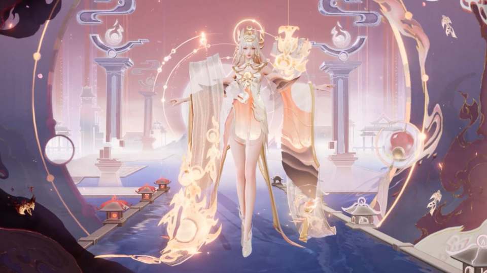 貂蝉,吕布情人节特效首爆,大招拥有倒计时功能,回城可召唤cp