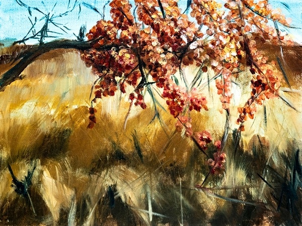 彭淑雯《沙棘果》宽40cm×高30cm孙一娜《看海》宽60cm x 高80cm