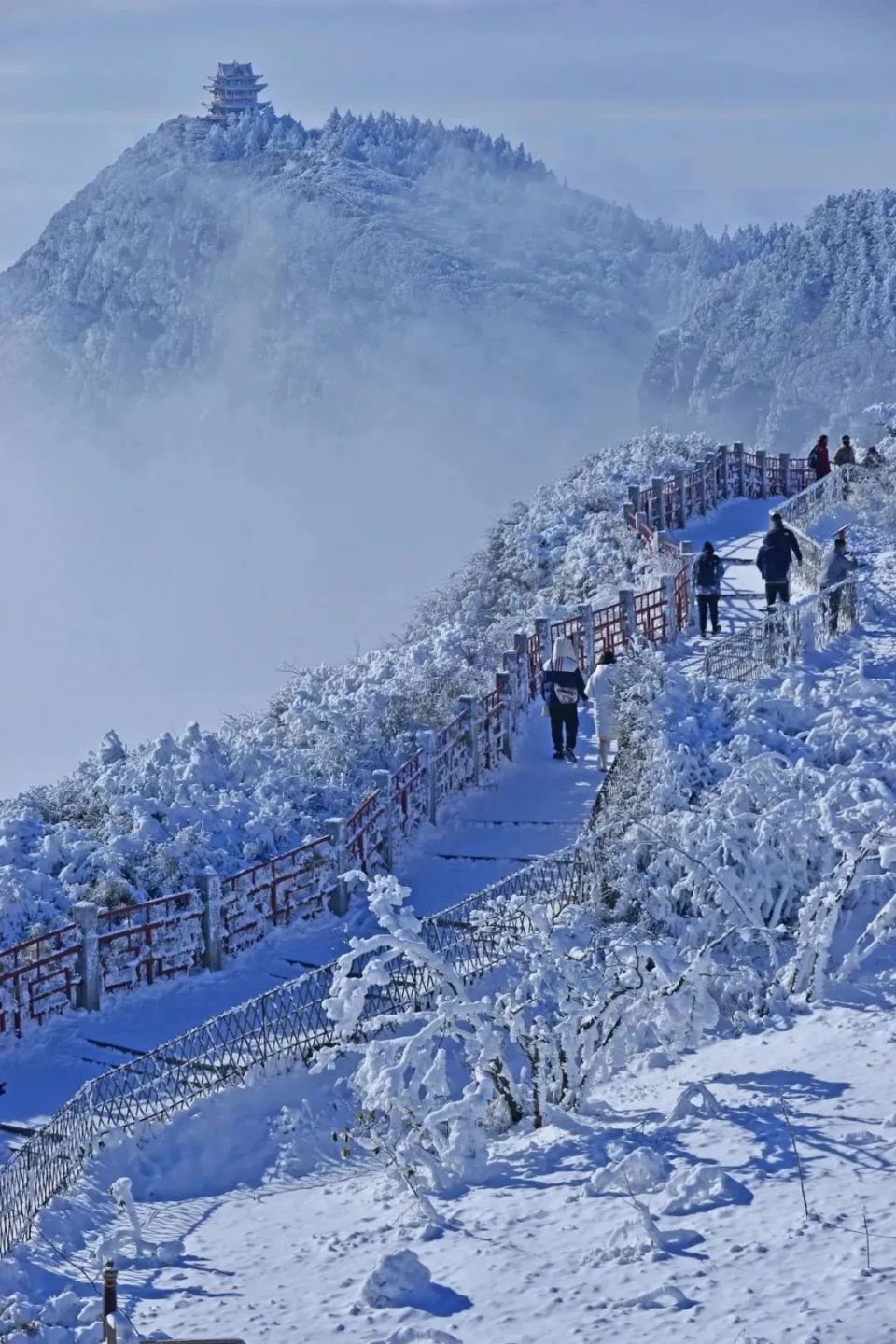 四川峨眉山雪景图片