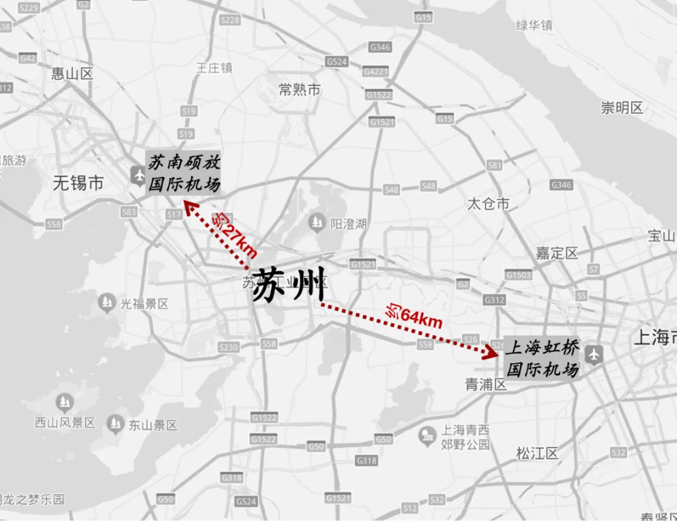 西边已经有一个苏南硕放机场,且距离只有不到30公里,再加上东部,虹桥