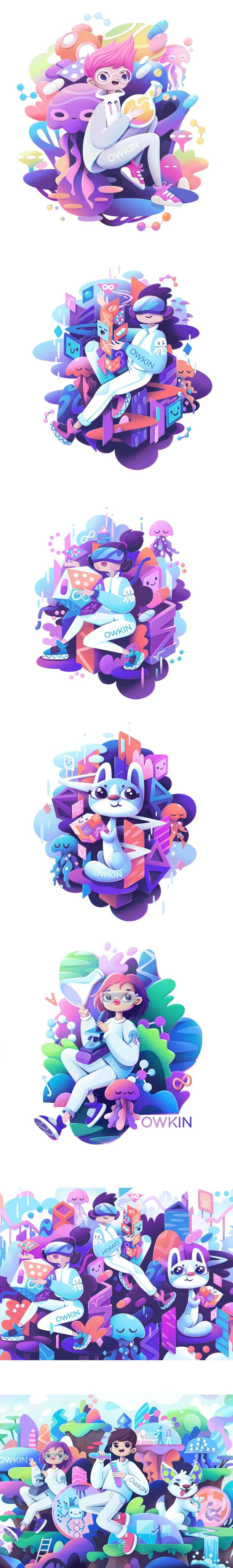 插画设计欣赏!色彩很丰富!