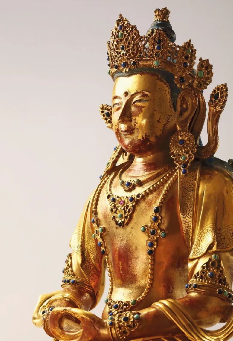 古寶奇蔵】銅製・塗金・觀音菩薩像・置物・賞物・中国時代美術
