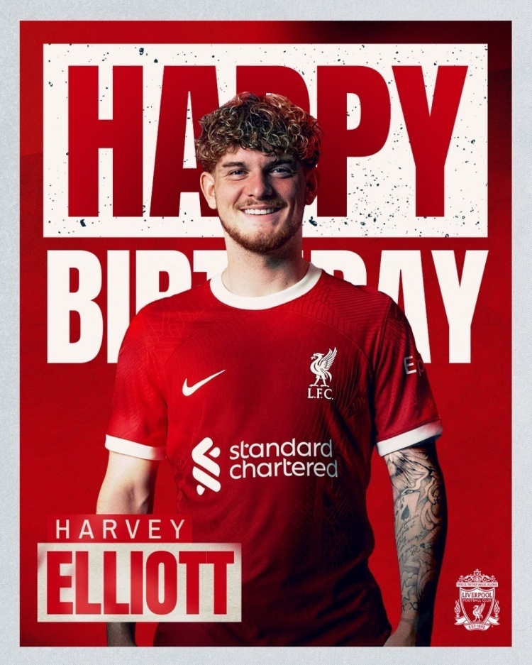 利物浦祝埃利奥特21岁生日快乐球员本赛季出场42次3球8助