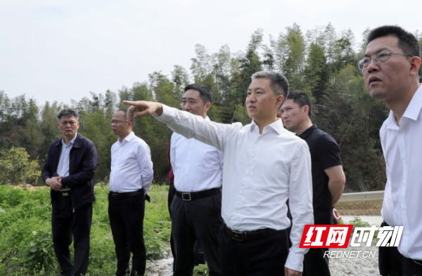 他首先来到双峰县石牛乡两丝洪家村,察看森林资源保护管理情况,详细