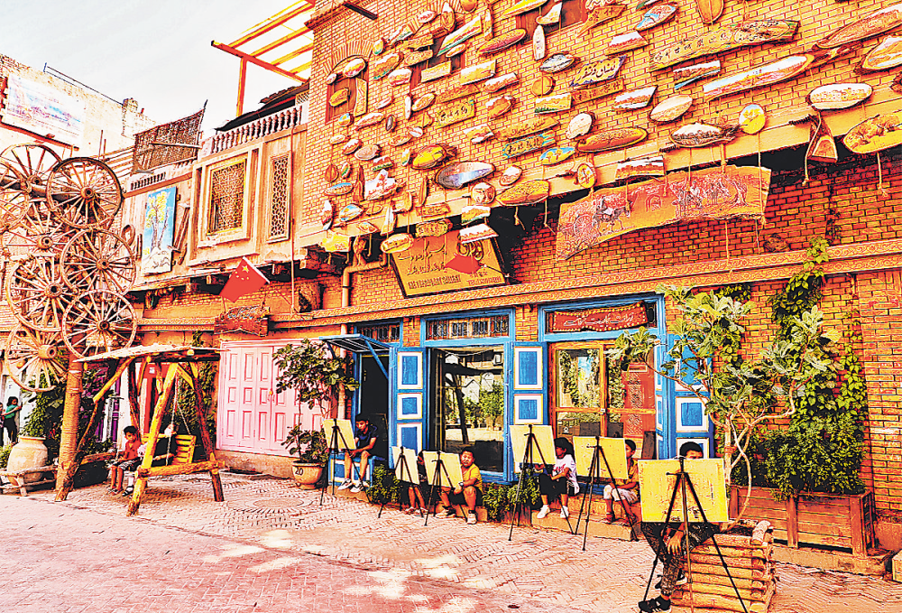 一街一道皆特色喀什古城油画街风情万种