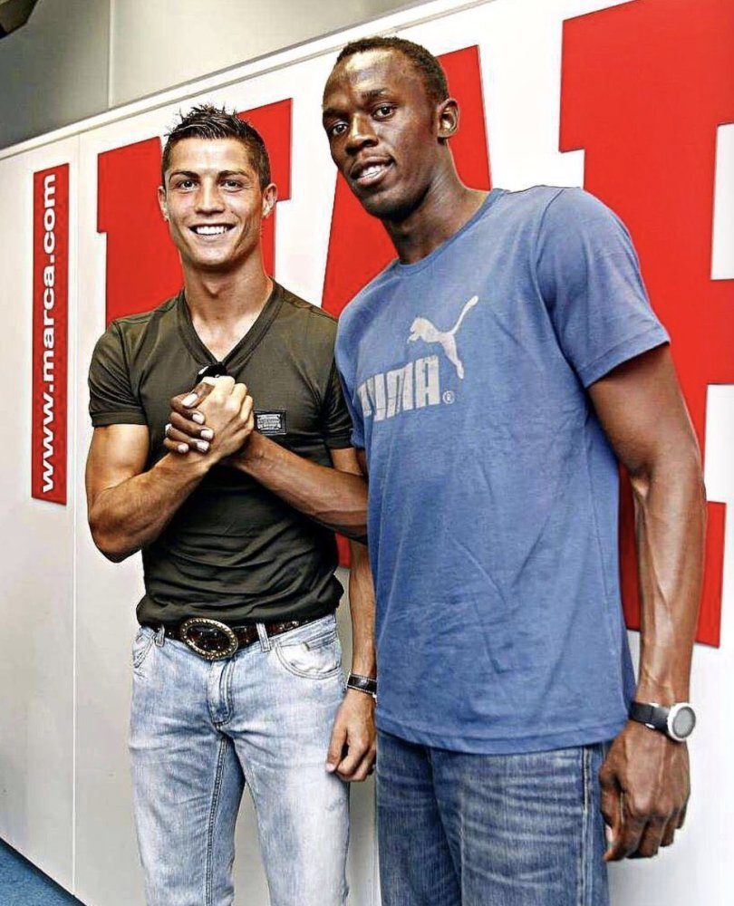 博尔特被问历史前三:贝利,马拉多纳,c罗