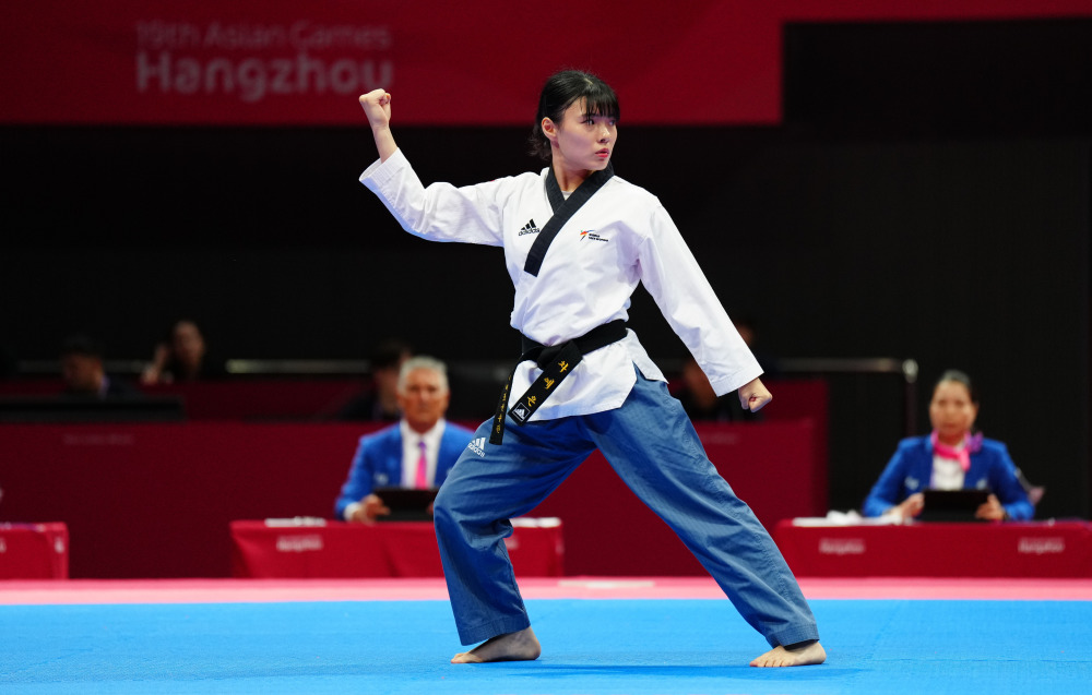 跆拳道——女子品势个人决赛:韩国选手获得冠军