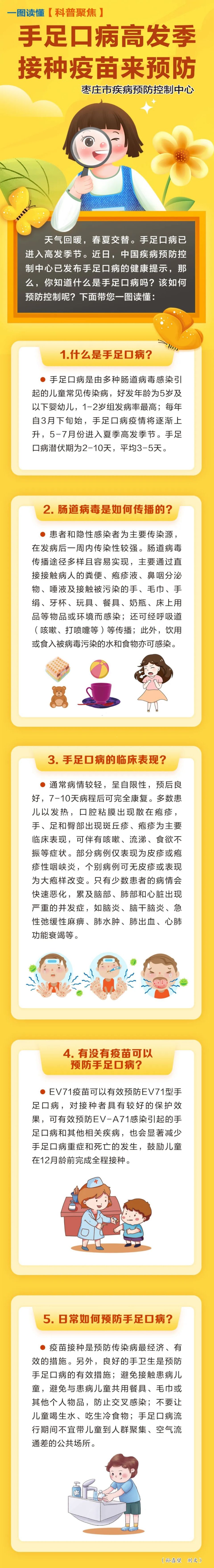 一图读懂手足口病高发季接种疫苗来预防