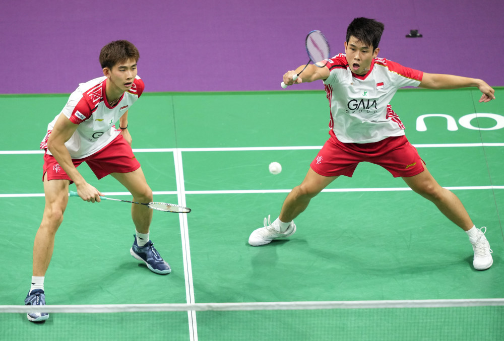 体育羽毛球苏迪曼杯中国胜新加坡2