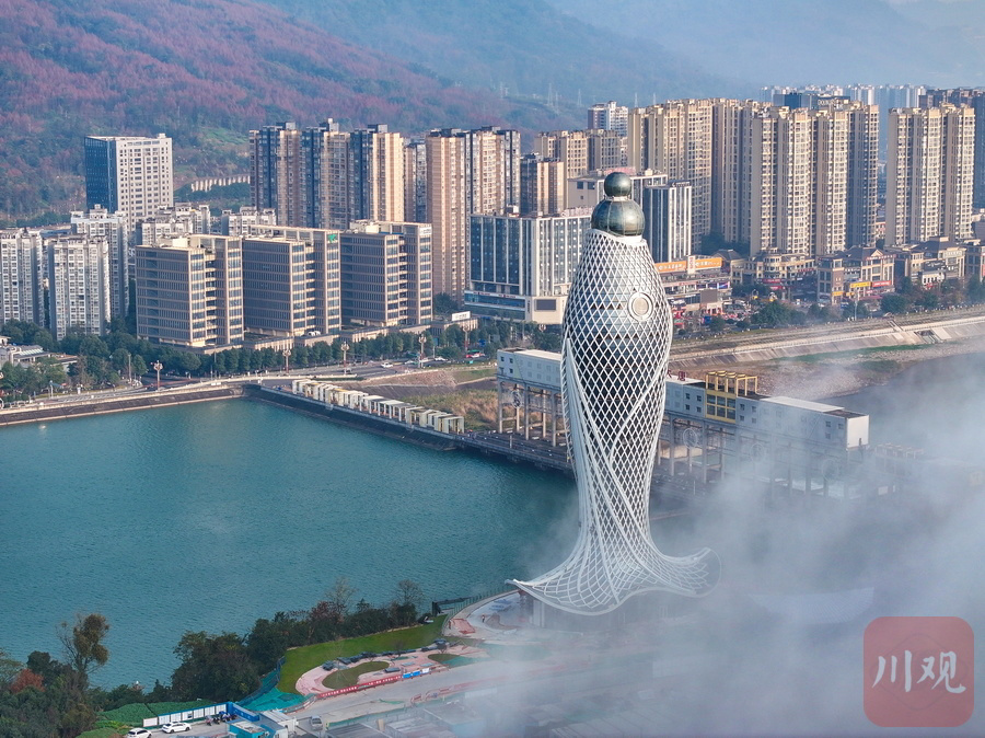 一线探访新地标雅安雅鱼塔亮出全貌