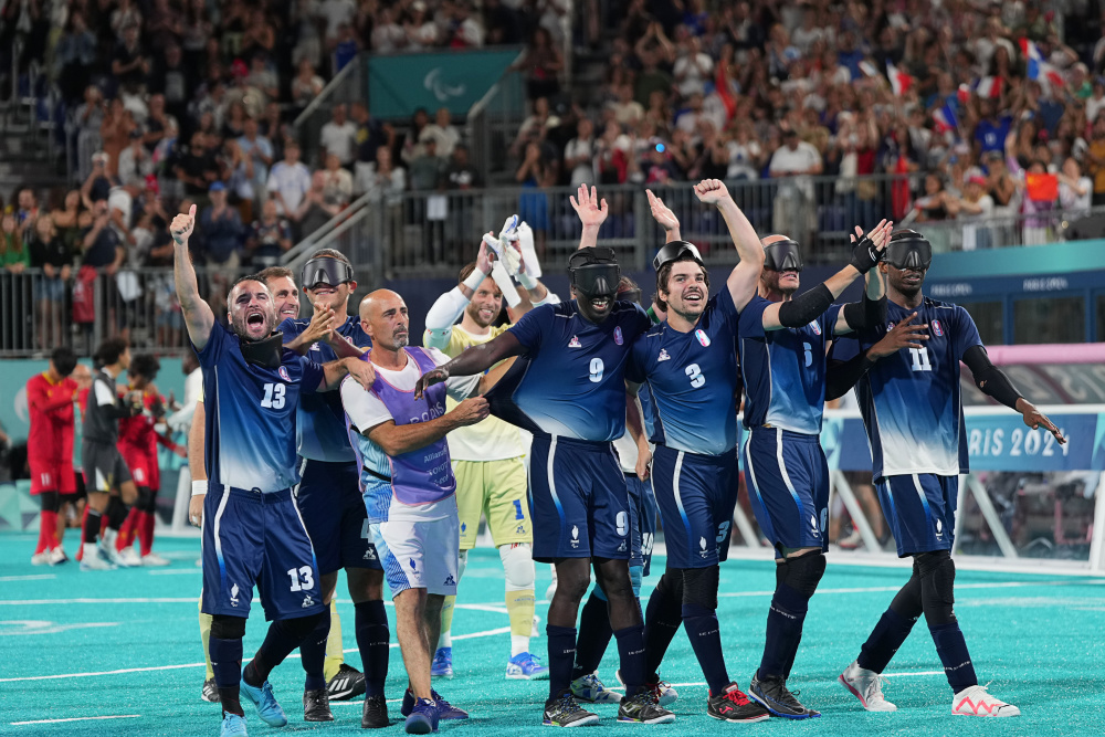 盲人足球——小组赛:中国队不敌法国队