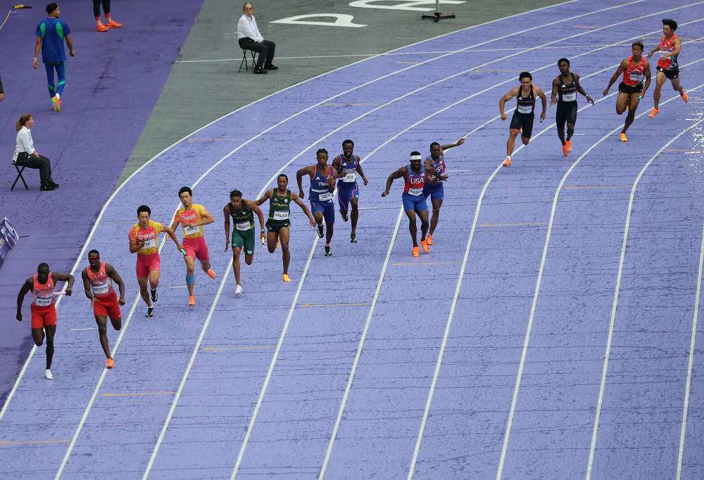 巴黎奥运会丨田径——男子4x100米接力赛况(13)