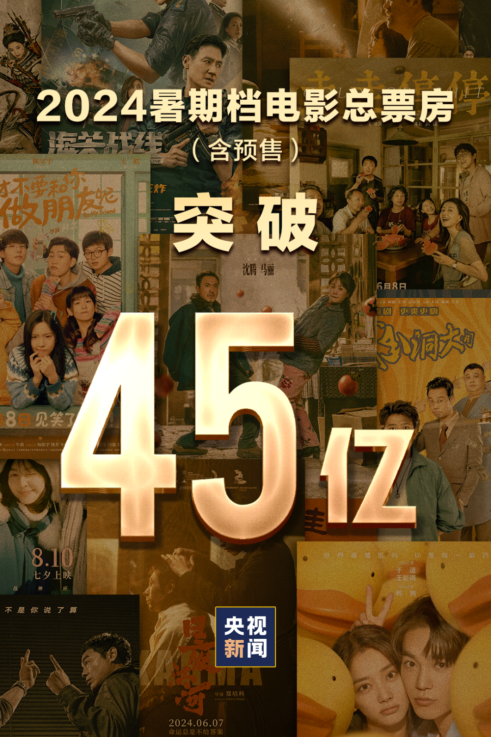 暑期档电影票房破45亿