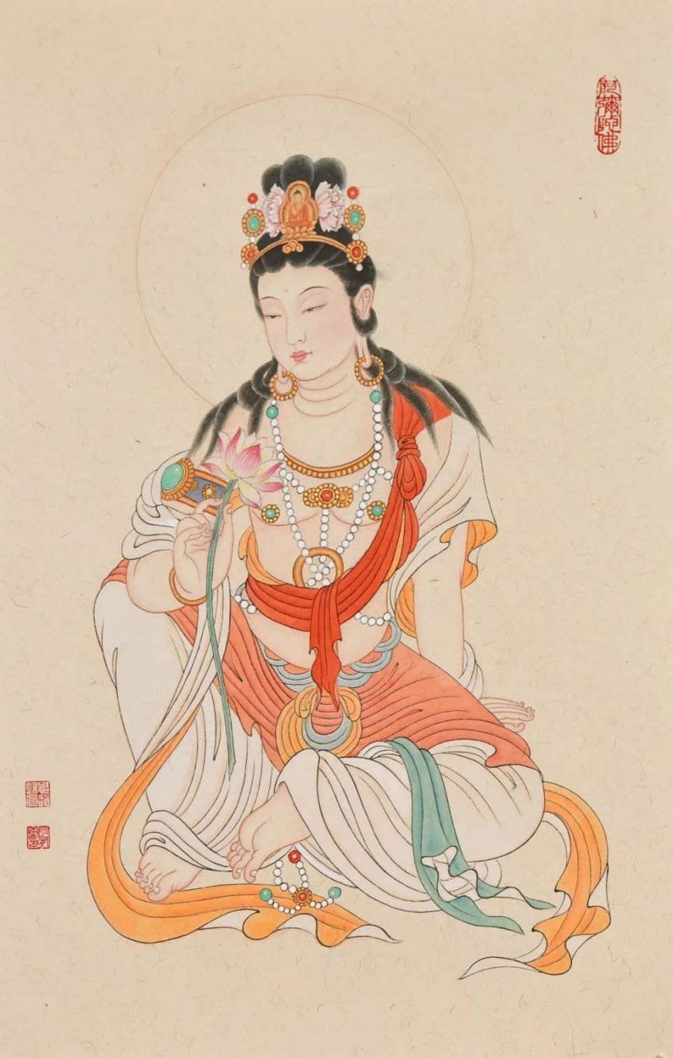 工笔观音入菩提丨白长友