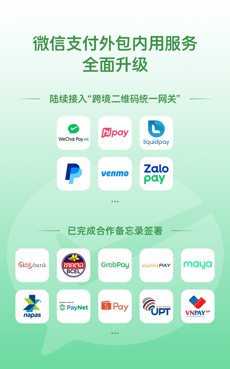 跨境二维码统一网关！微信支付“外包内用”将支持更多境外钱包-腾讯新闻