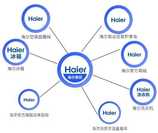 例如美的,海尔等品牌.优势在于能够利用品牌背书迅速带起子账号流量
