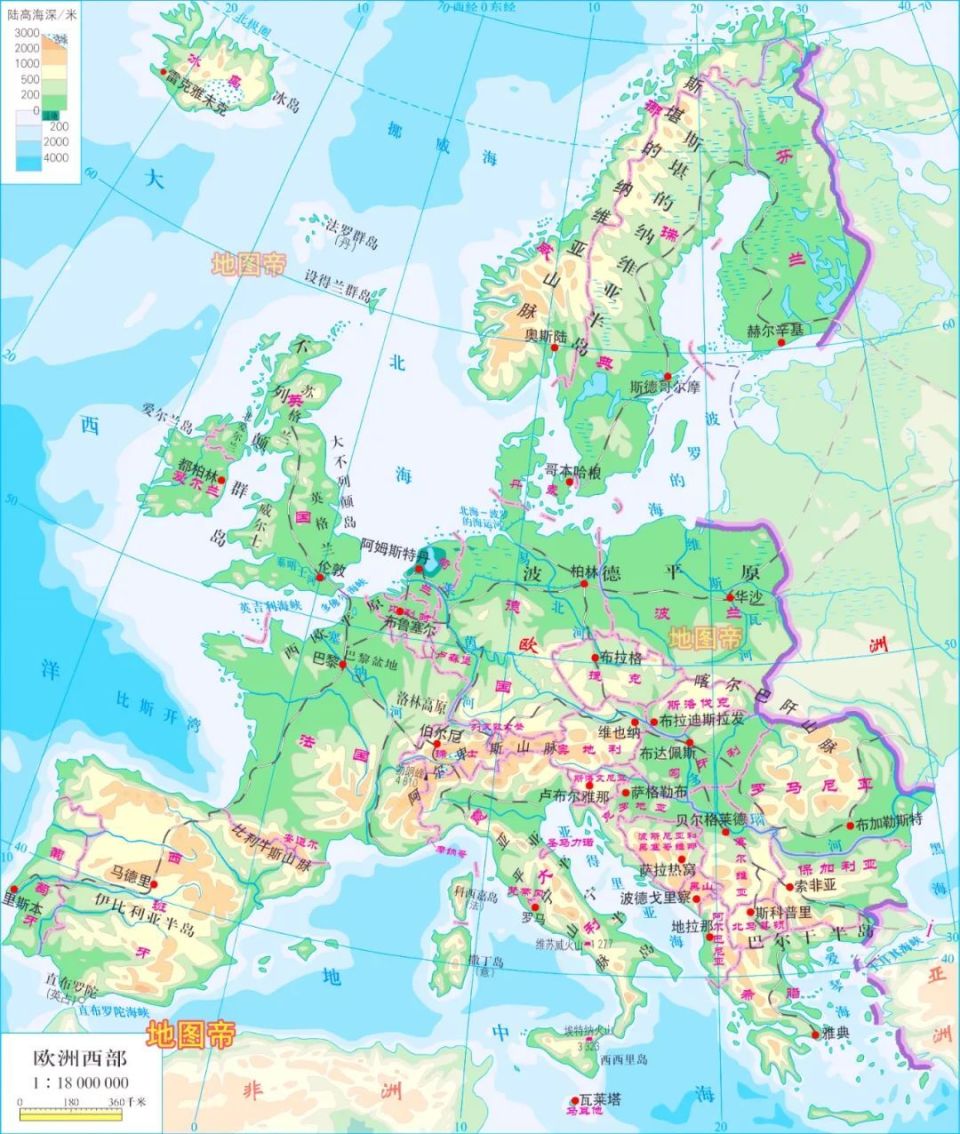 欧洲各国领土面积图片