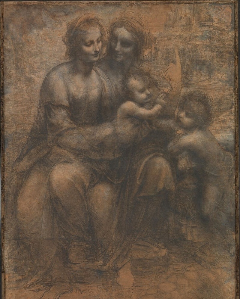 达·芬奇,《圣母子与圣安妮和施洗者圣约翰》,1499