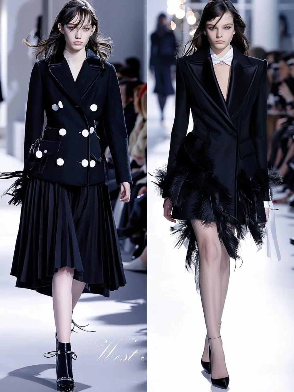 ai生成的不同款式风格的黑色礼服