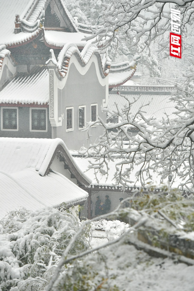 岳麓山雪景图片