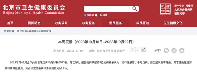 北京最新疫情周报发布,新冠报告病例数今年首次回落至第三位