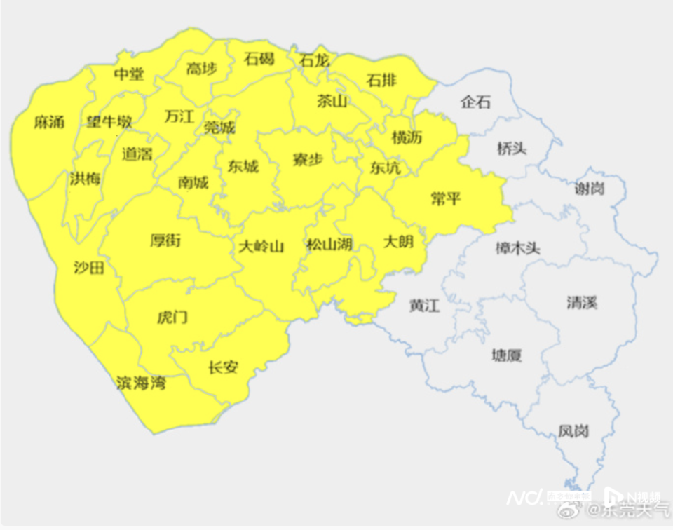 有雷雨云团正向东莞靠近这些镇街预计未来6小时有较强雷雨
