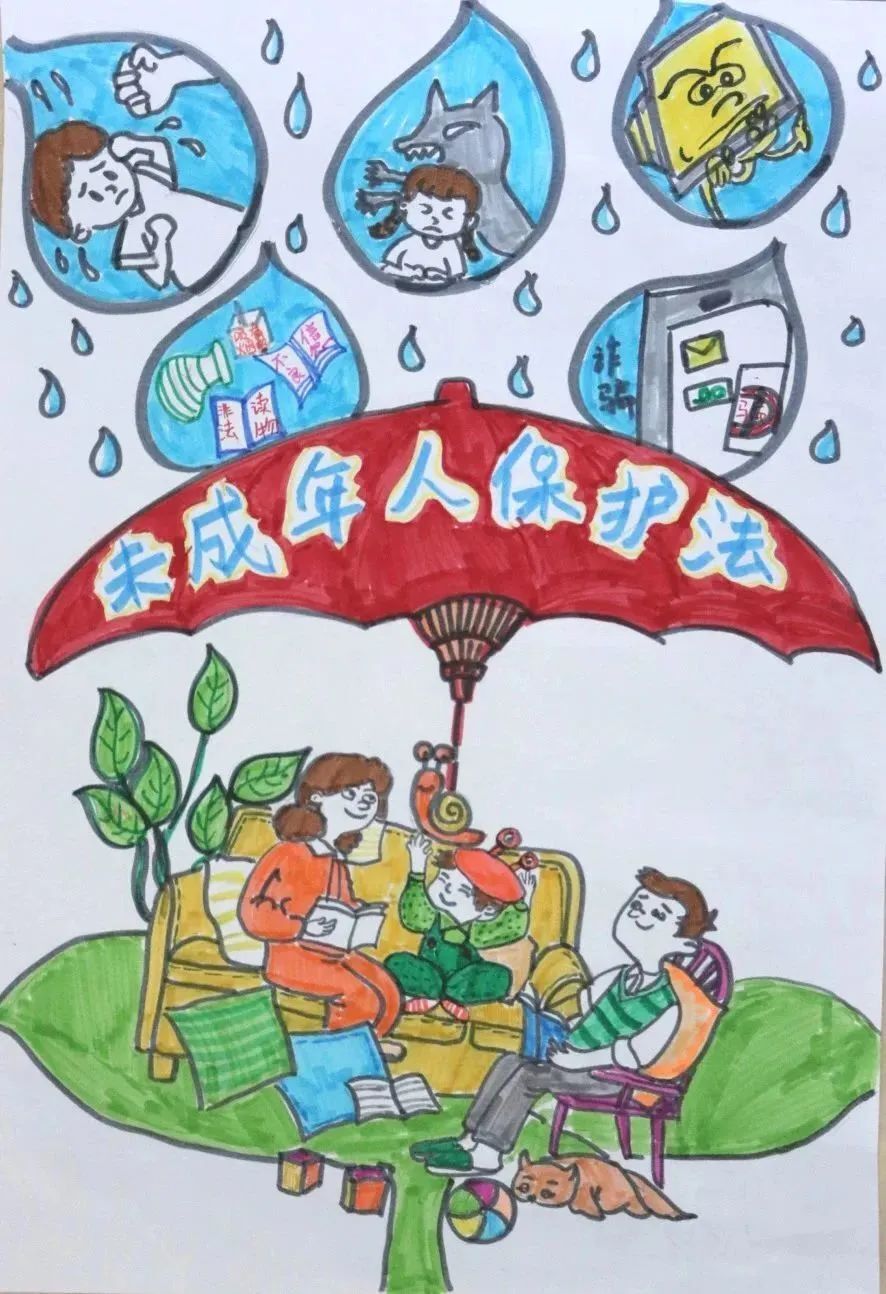 【"未成年人法治手绘画廊"作品展】孩子们眼中的"法"