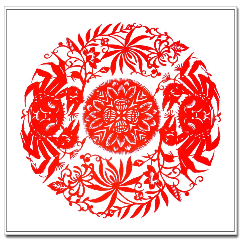 一组有学问的螃蟹剪纸_腾讯新闻