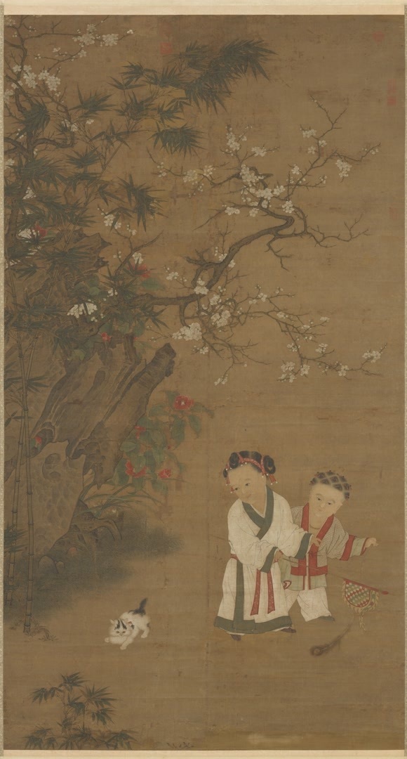 婴戏丹青里 童真破卷来