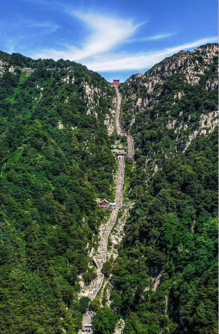 從天地廣場乘車至中天門,步行後半段,大概兩個半小時到山頂,沿途能夠