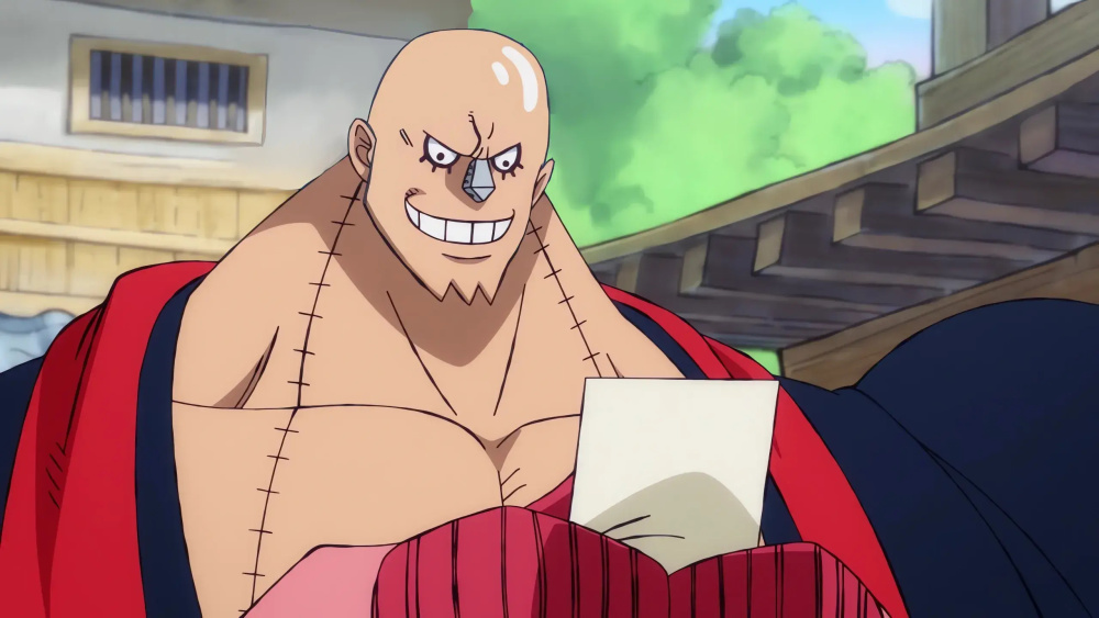 甚平是鱼人,他曾经是七武海,因为反对海军和白胡子开战,在海军本部大