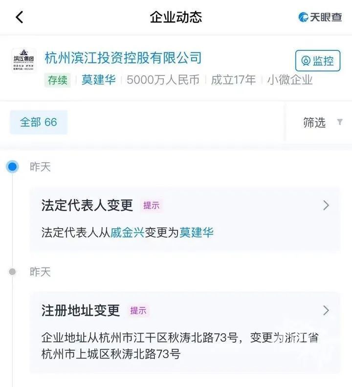 刚刚滨江集团回应法人变更相关事宜_腾讯新闻