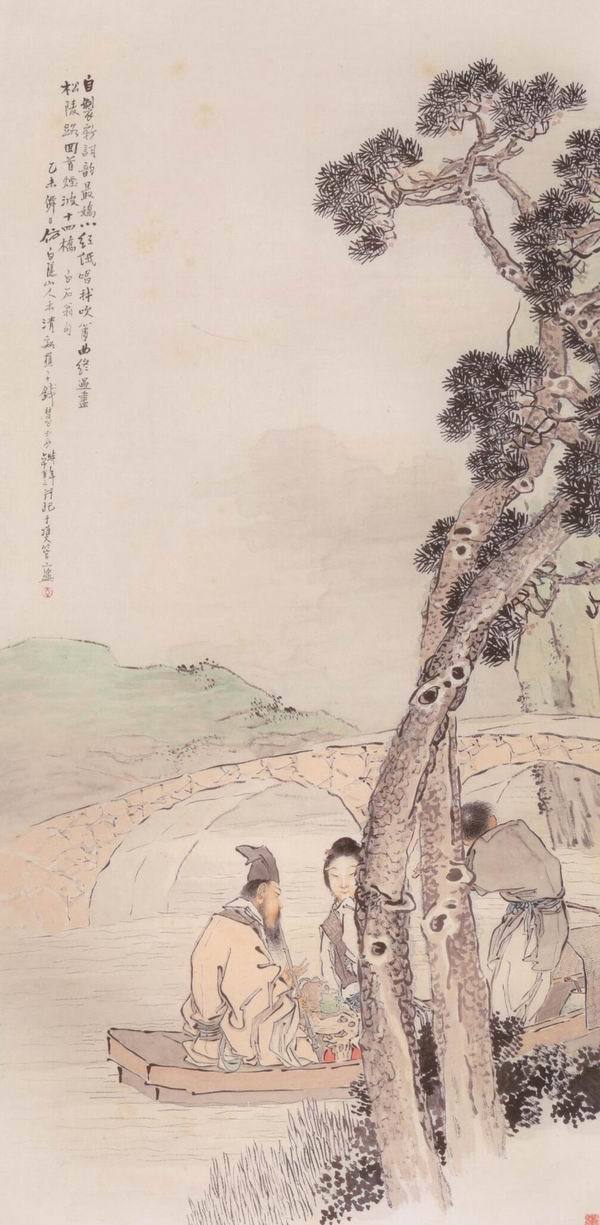 钱慧安《小红低唱我吹箫》应该说整个20世纪的绘画是以现实主义复兴