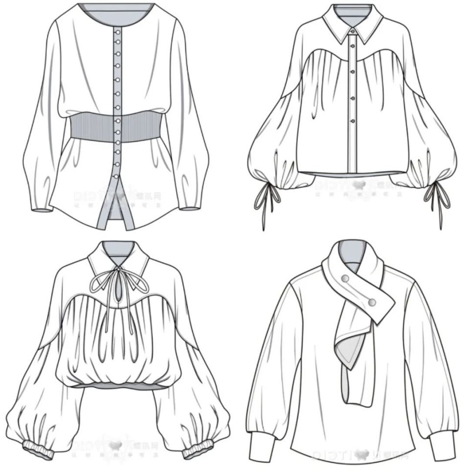 款式图 | 88款女装外套&衬衫