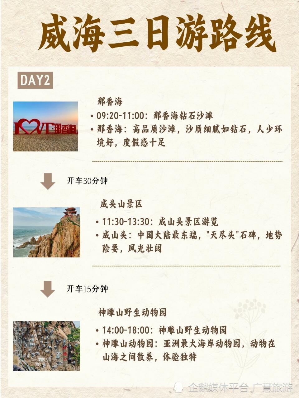 威海3天2夜旅游攻略，超简单不绕路版_腾讯新闻