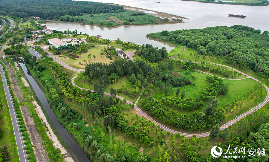 航拍马鞍山薛家洼:亲江亲水生态美