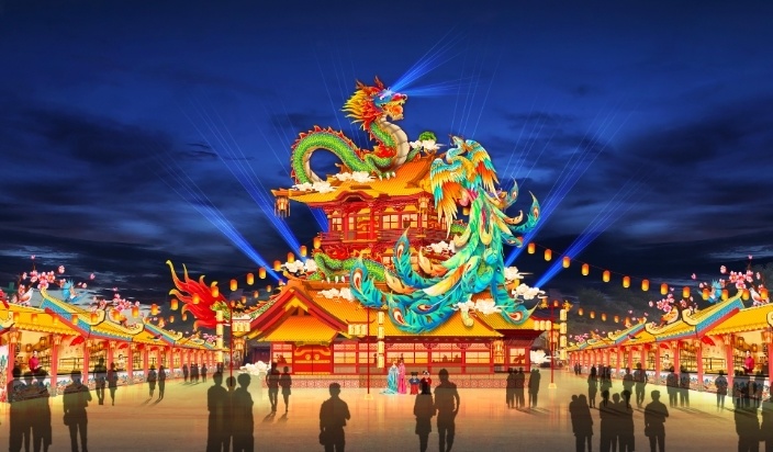 第30届自贡国际恐龙灯会效果图在新春期间,自贡全域范围内将先后举办