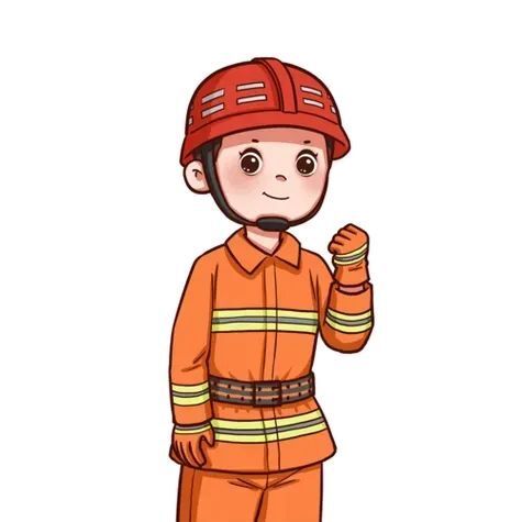"小朋友,你不要害怕,叔叔是消防员!